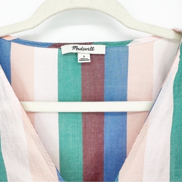 Madewell Novel Tie-Front Button Top in Flagstaff Stripe size Small - Picture 3 of 5